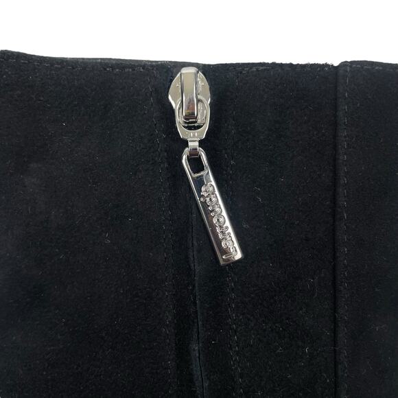 Larroude Alexis Suede Mirror Heel Ankle Boots Black Silver Size 7.5 - Picture 11 of 13